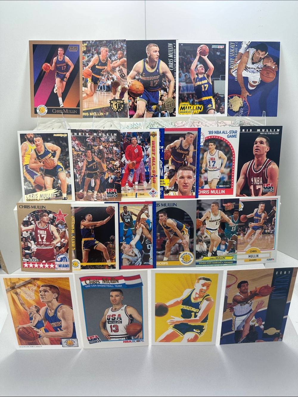 Chris Mullin Warriors vintage lot of 21 w/ Rony Seikaly